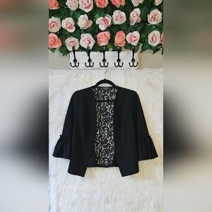 Impress Classic Black Lace-Trimmed Blazer